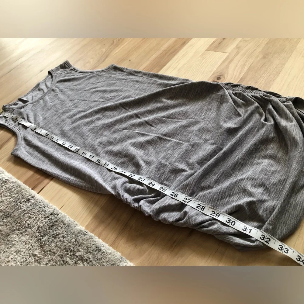 Lululemon In The Flow Grey Ruched Tank Dress - Picture 11 of 12